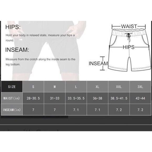 2-in-1 Men Sport Training Running Bodybuilding Workout Fitness Shorts Small - Picture 15 of 15